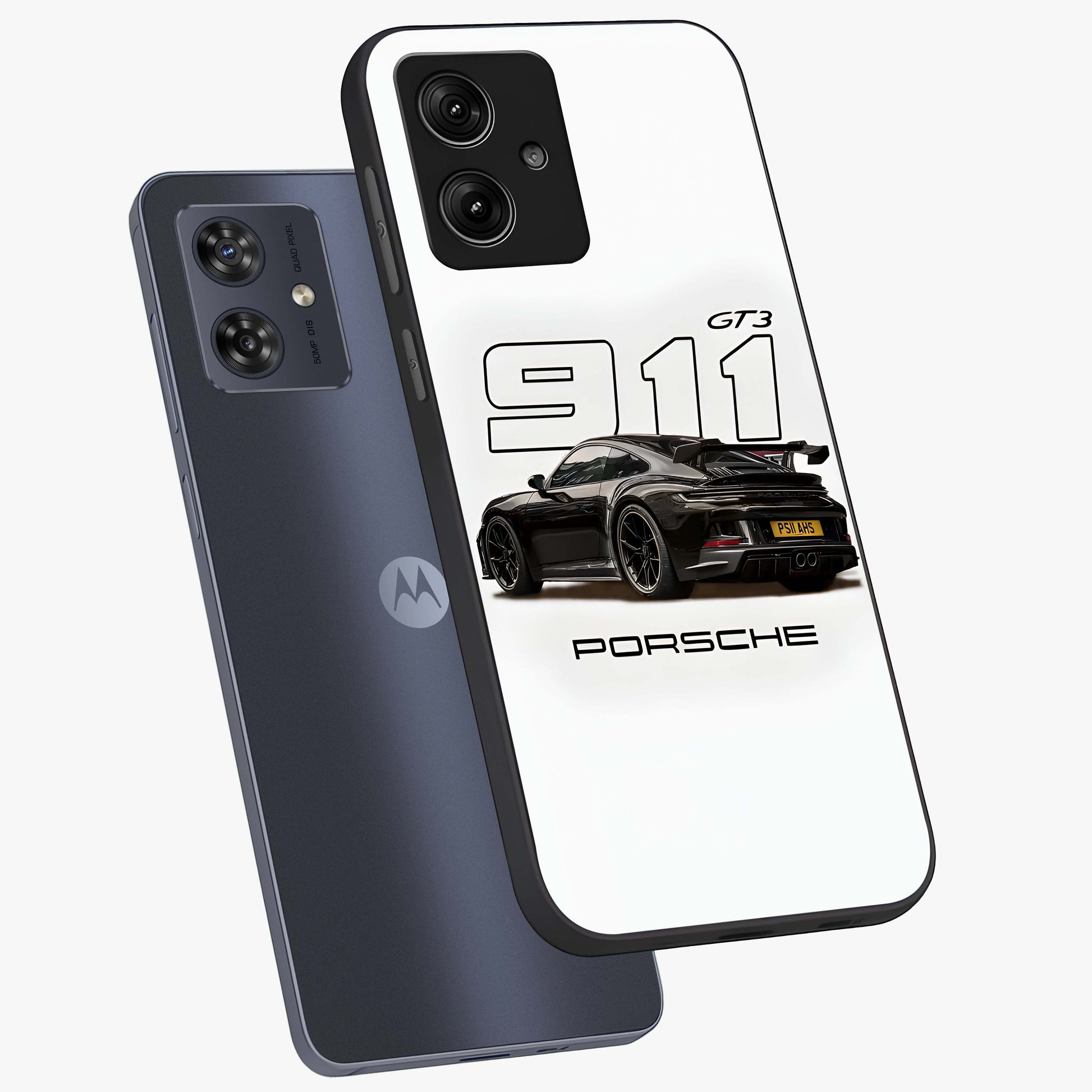 Turbo Legacy Icon Glass Case displayed in angled mockup highlighting dynamic automotive design with performance aesthetic.
