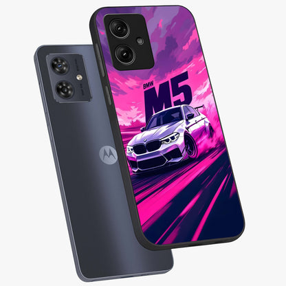 Velocity Drift Pulse Glass Case displayed in angled mockup highlighting dynamic drift design with sporty automotive aesthetic.