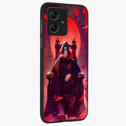 Blood Moon Sovereign Glass Case upright view showcasing powerful moon inspired artwork with cosmic aesthetic style.