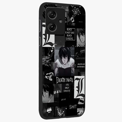Midnight Chaos Mind Glass Case upright view showcasing expressive abstract artwork with bold dark theme.