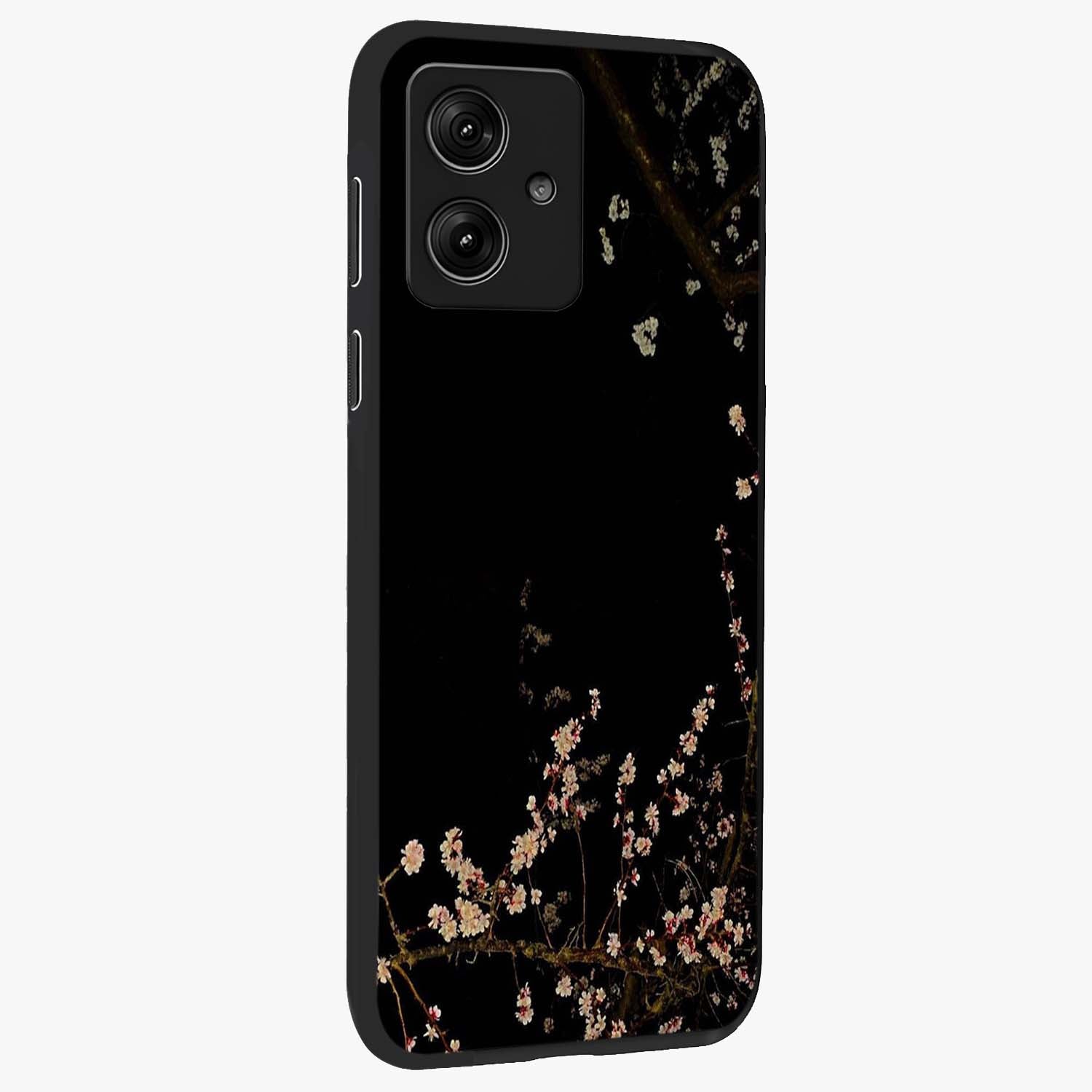 Petal Moon Light With Custom Name Glass Case upright view showcasing elegant floral moon artwork with personalized aesthetic.