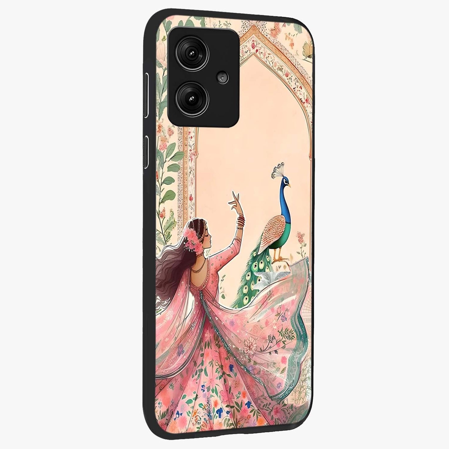 Royal Grace Muse Glass Case upright view showcasing stylish artistic artwork with sophisticated royal theme.