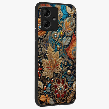 Royal Jewel Garden Glass Case upright view showcasing rich floral artwork with luxurious garden theme.