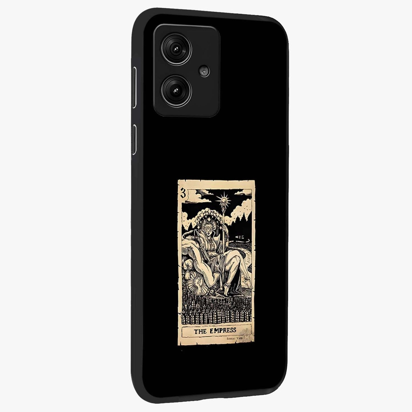 The Empress Glass Case upright view showcasing powerful empress themed artwork with luxurious artistic theme.