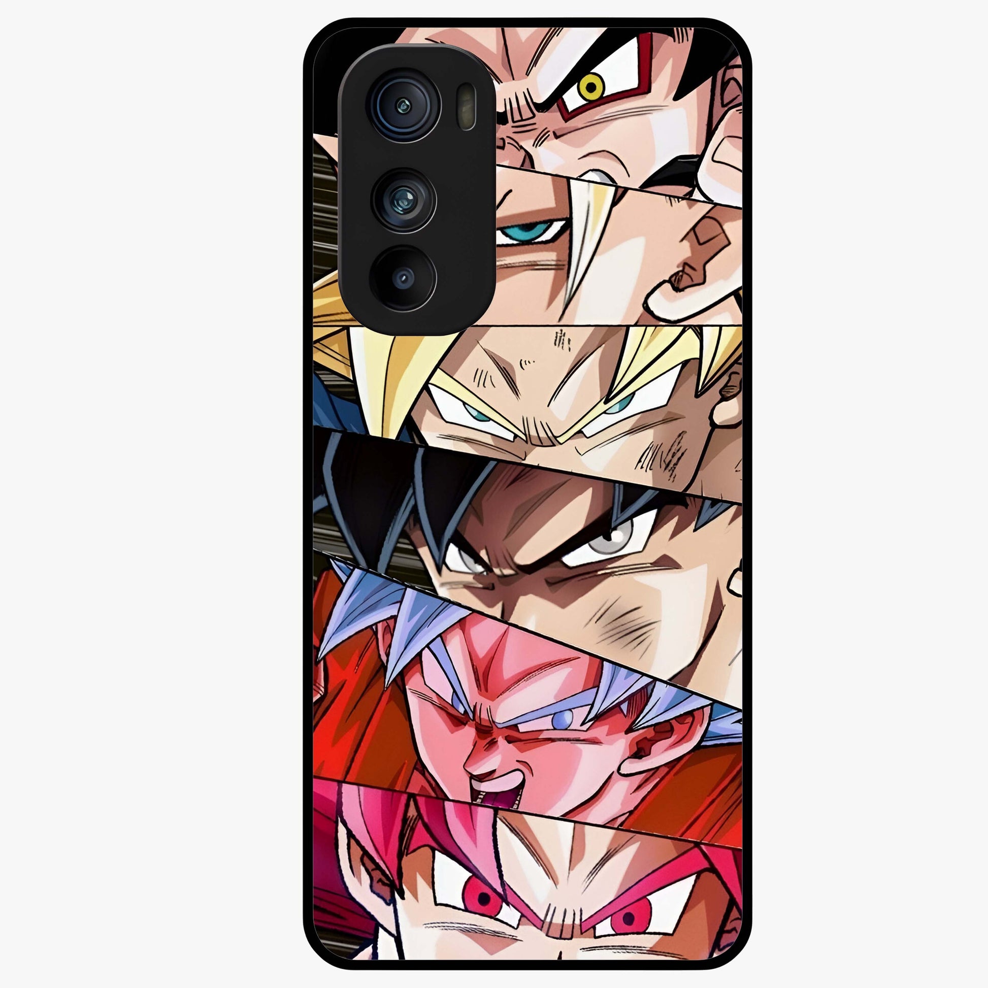 Anime Character Glass Case showing flat back view with vibrant anime artwork and glossy glass finish.