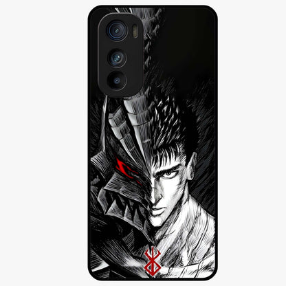 Berserker Blood Oath Glass Case showing flat back view with fierce warrior inspired artwork and glossy glass finish.