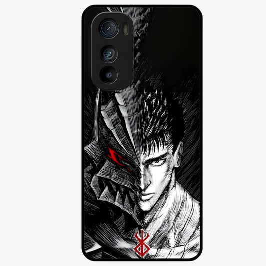 Berserker Blood Oath Glass Case showing flat back view with fierce warrior inspired artwork and glossy glass finish.