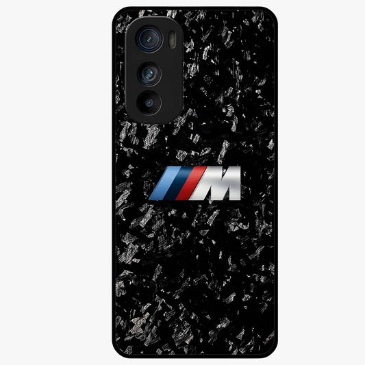 Carbon Speed Mark Glass Case showing flat back view with sporty carbon pattern artwork and glossy glass finish.