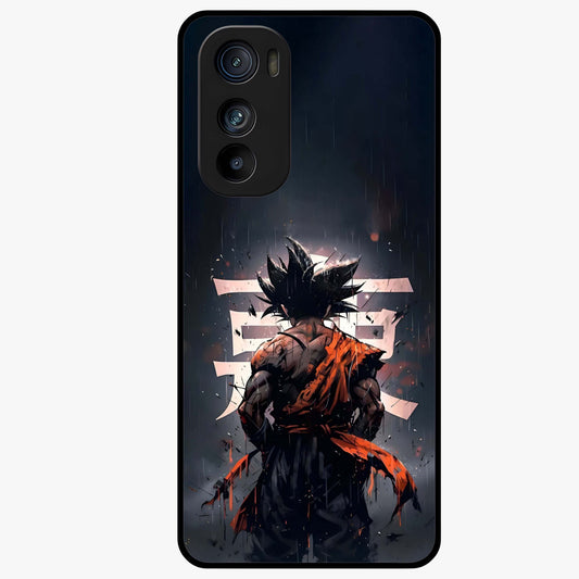 Dark Warrior In Rain Glass Case showing flat back view with warrior artwork in rainy atmosphere and glossy glass finish.