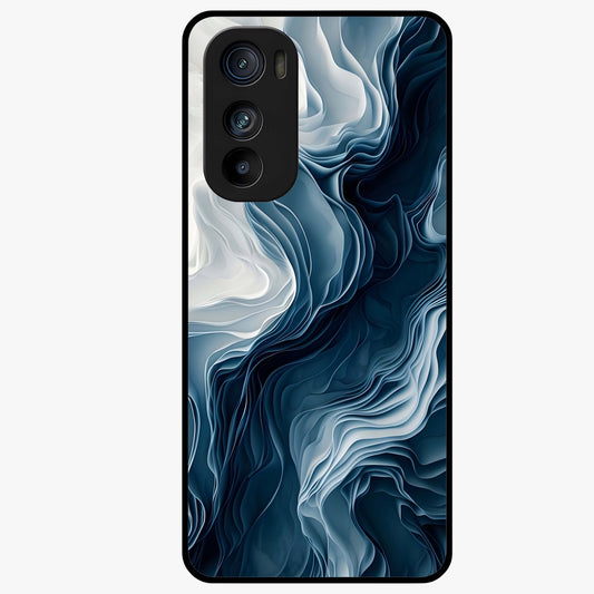 Ethereal Paper Marble Glass Case showing flat back view with soft marble paper texture artwork and glossy glass finish.