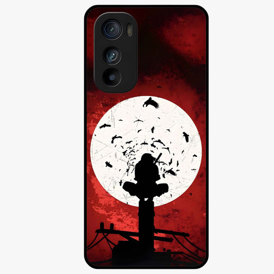 Itachi Limited Edition Naruto Anime Glass Case showing flat back view with iconic anime character artwork and glossy glass finish.