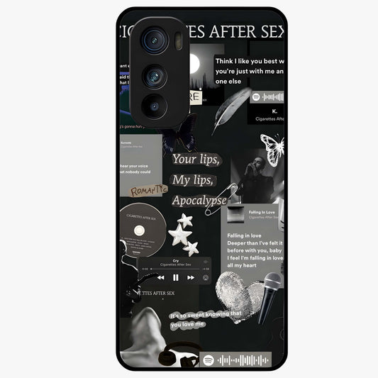 Midnight Love Echo Glass Case showing flat back view with romantic midnight themed artwork and glossy glass finish.