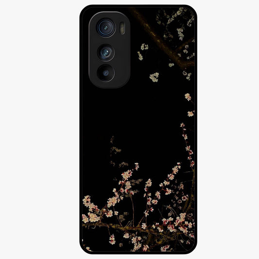 Petal Moon Light With Custom Name Glass Case showing flat back view with floral moonlight artwork and personalized name design.