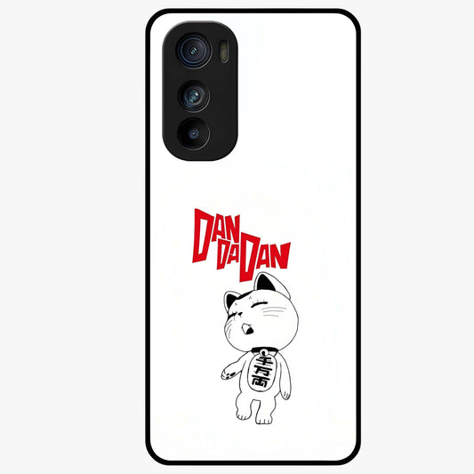 Playful Spirit Charm Glass Case showing flat back view with cheerful charm themed artwork and glossy glass finish.