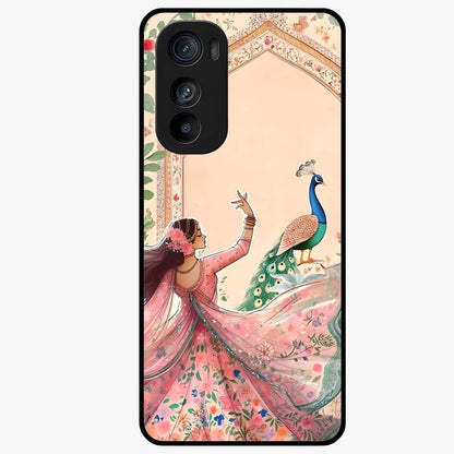 Royal Grace Muse Glass Case showing flat back view with elegant artistic artwork and glossy glass finish.