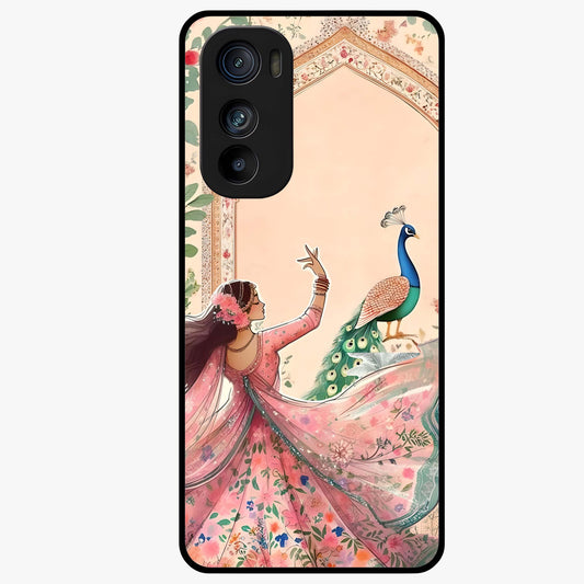 Royal Grace Muse Glass Case showing flat back view with elegant artistic artwork and glossy glass finish.