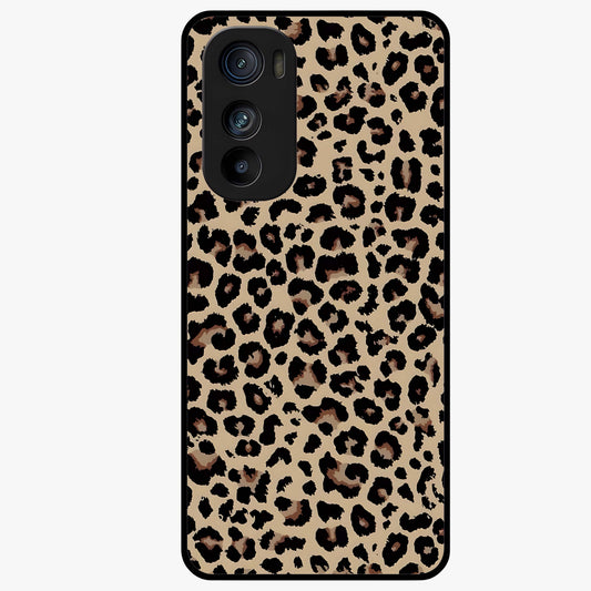 Savage Chic Pattern Glass Case showing flat back view with stylish patterned artwork and glossy glass finish.