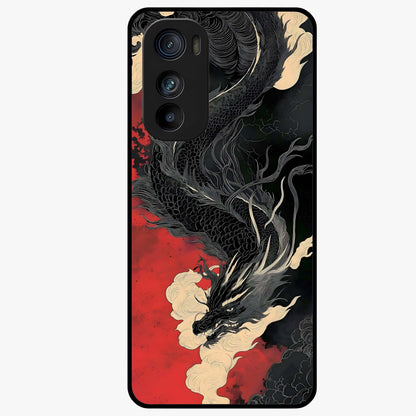Shadow Dragon Fury Glass Case showing flat back view with fierce dragon artwork and glossy glass finish.