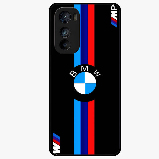 Turbo BMW Beast Glass Case showing flat back view with high performance sports car artwork and glossy glass finish.