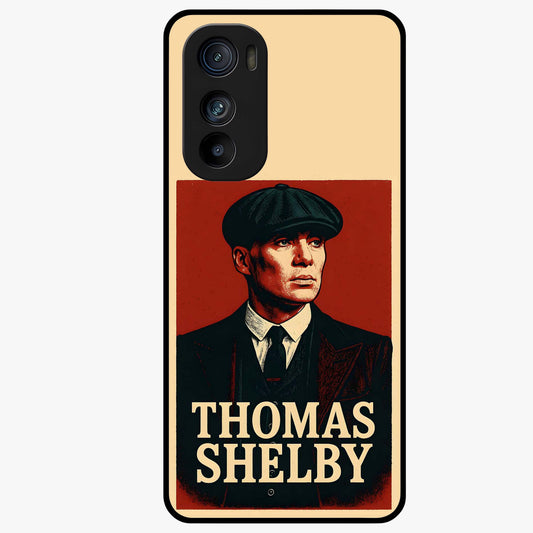 Vintage Mafia Authority Glass Case showing flat back view with bold vintage mafia inspired artwork and glossy glass finish.