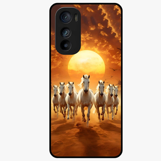 Wild Sunset Majesty Glass Case showing flat back view with majestic sunset landscape artwork and glossy glass finish.