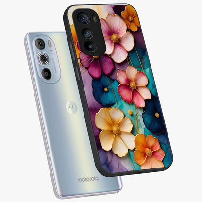 Artlyn Grace Flower Pattern Glass Case displayed in angled mockup highlighting delicate flower pattern design and smooth glass surface.
