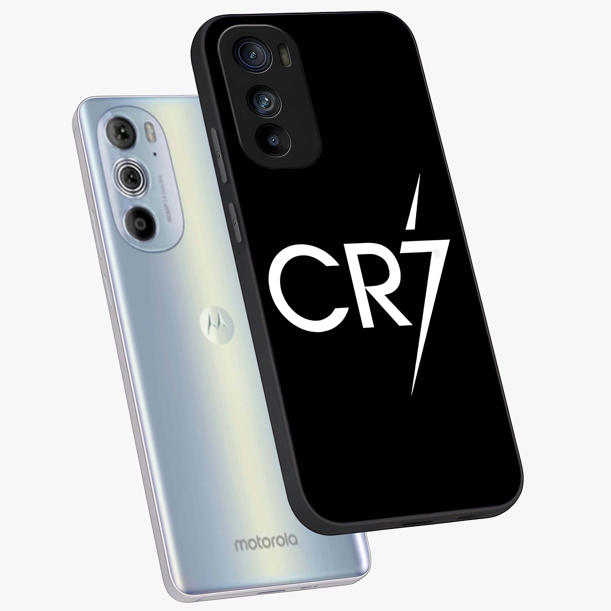 Cr7 Elite Strike Glass Case displayed in angled mockup highlighting powerful sports graphic with bold athletic theme.