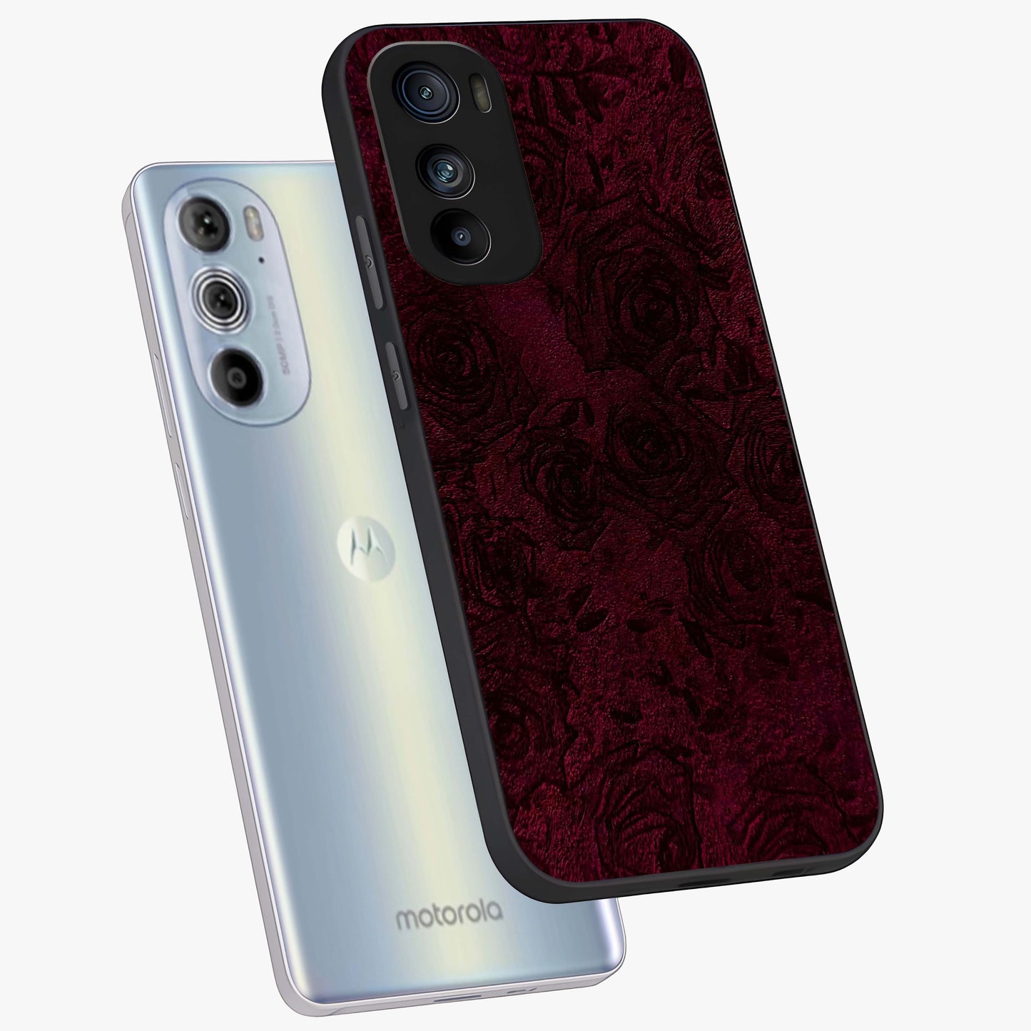 Crimson Fade Flow Glass Case displayed in angled mockup highlighting smooth gradient design with modern aesthetic style.