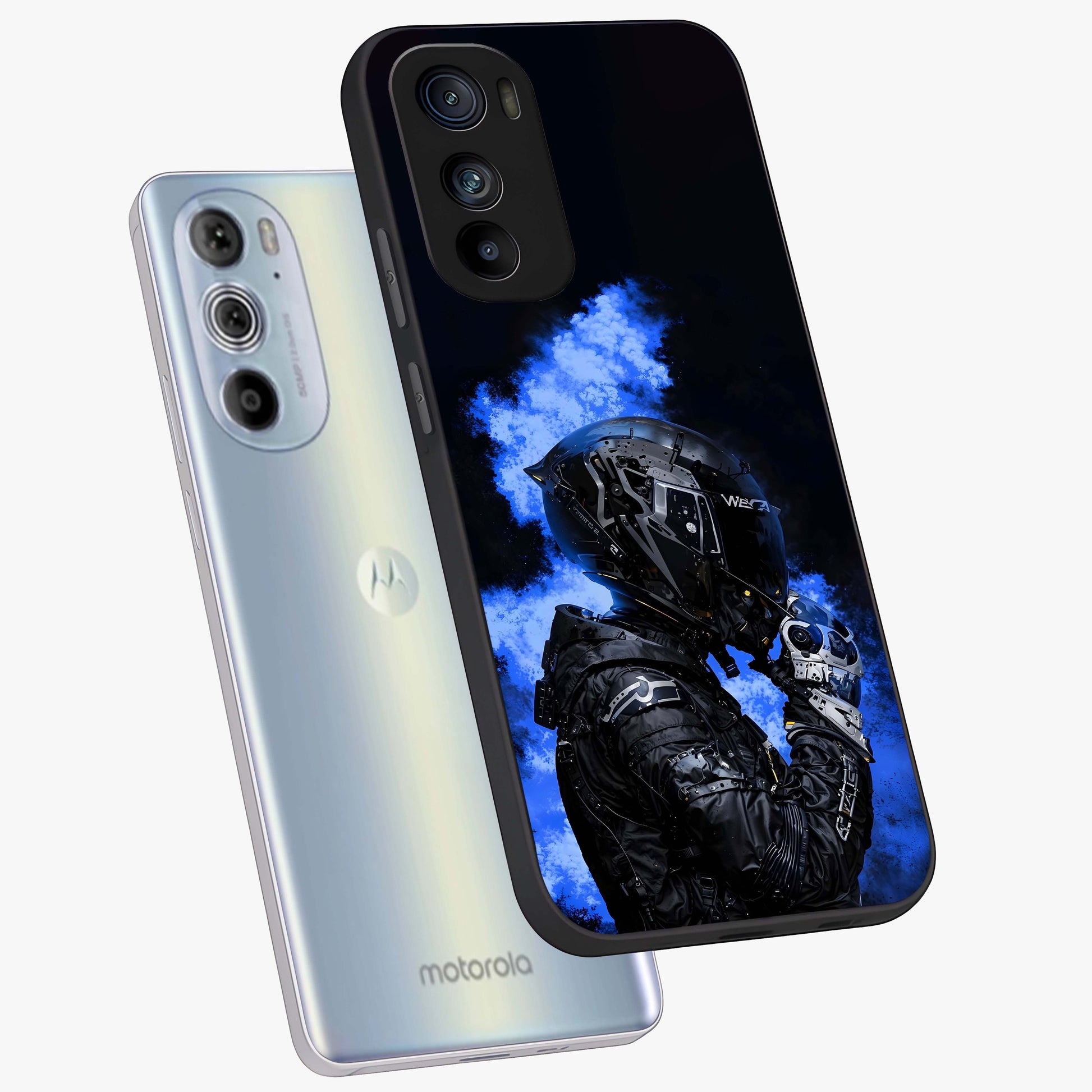Cyber Sentinel Protocol Glass Case displayed in angled mockup highlighting digital cyber design with sci-fi aesthetic style.