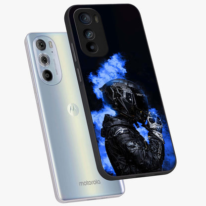 Cyber Sentinel Protocol Glass Case displayed in angled mockup highlighting digital cyber design with sci-fi aesthetic style.