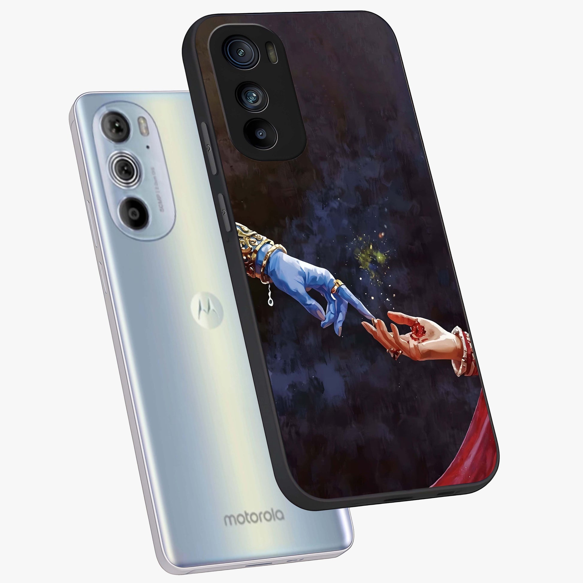 Divine Touch Eternal Glass Case displayed in angled mockup highlighting elegant divine inspired design with calm aesthetic style.