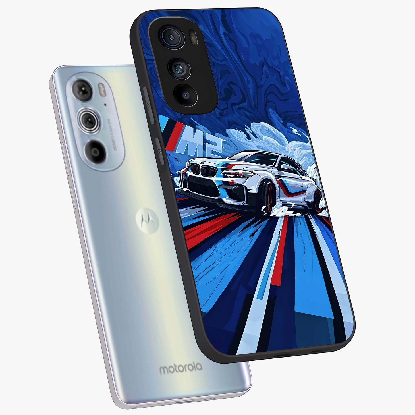 Drift Power Rush Glass Case displayed in angled mockup highlighting powerful drift car design with sporty aesthetic style.