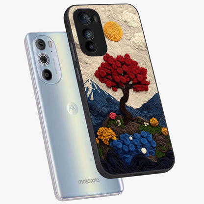 Eternal Nature Tapestry Glass Case displayed in angled mockup highlighting detailed botanical pattern with artistic aesthetic.