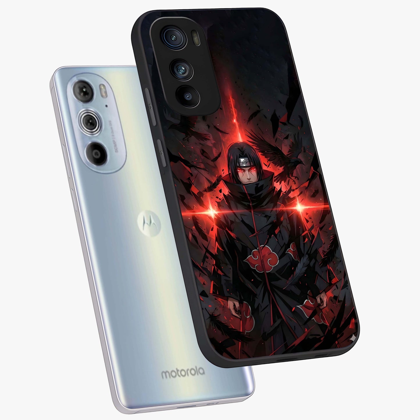 Focused Blade Discipline Glass Case displayed in angled mockup highlighting clean minimal text artwork with modern aesthetic style.