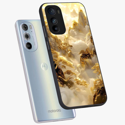 Gates Of Illumination Glass Case displayed in angled mockup highlighting radiant portal inspired design with fantasy aesthetic.