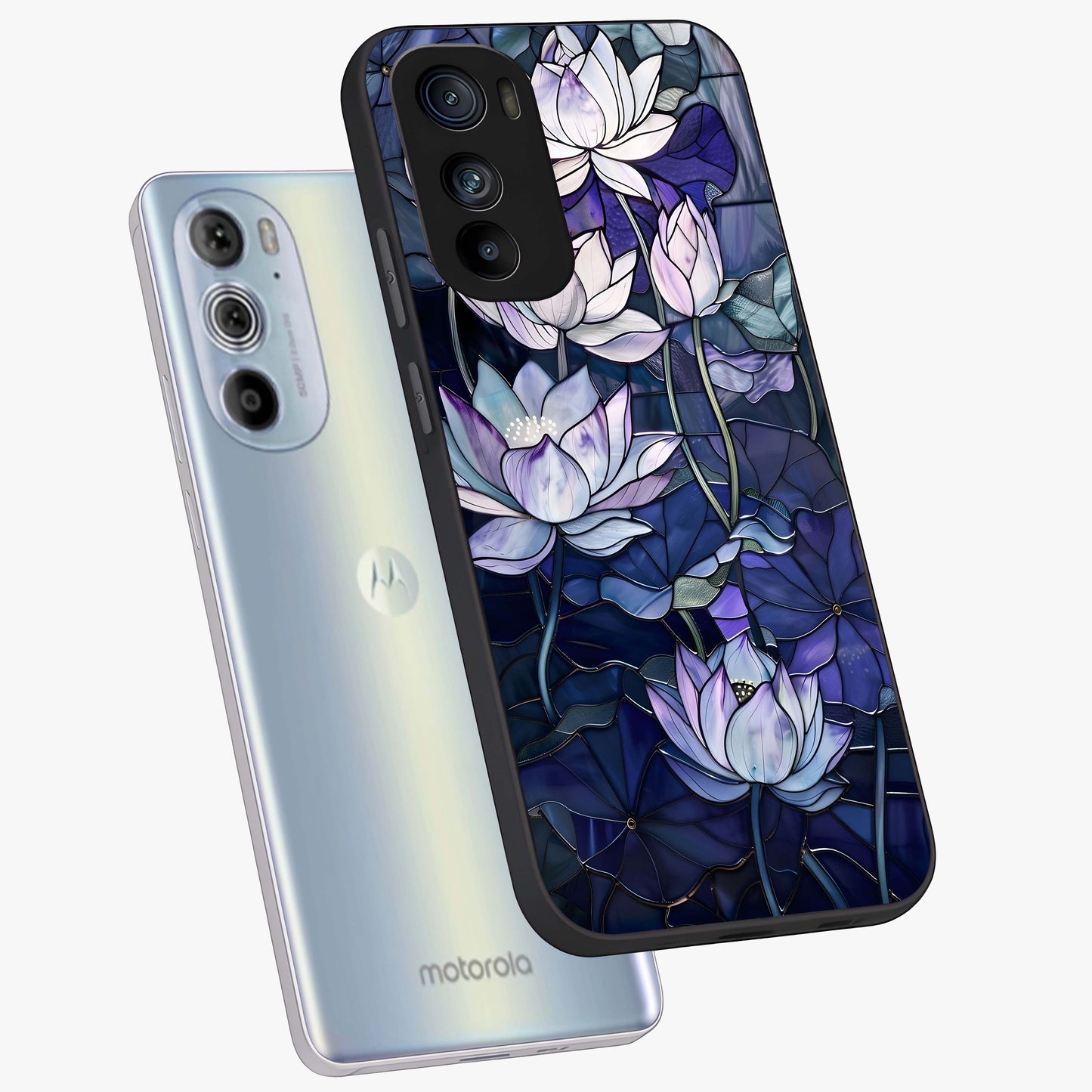Gloss Petal Rush Glass Case displayed in angled mockup highlighting vibrant petal design with elegant floral aesthetic.