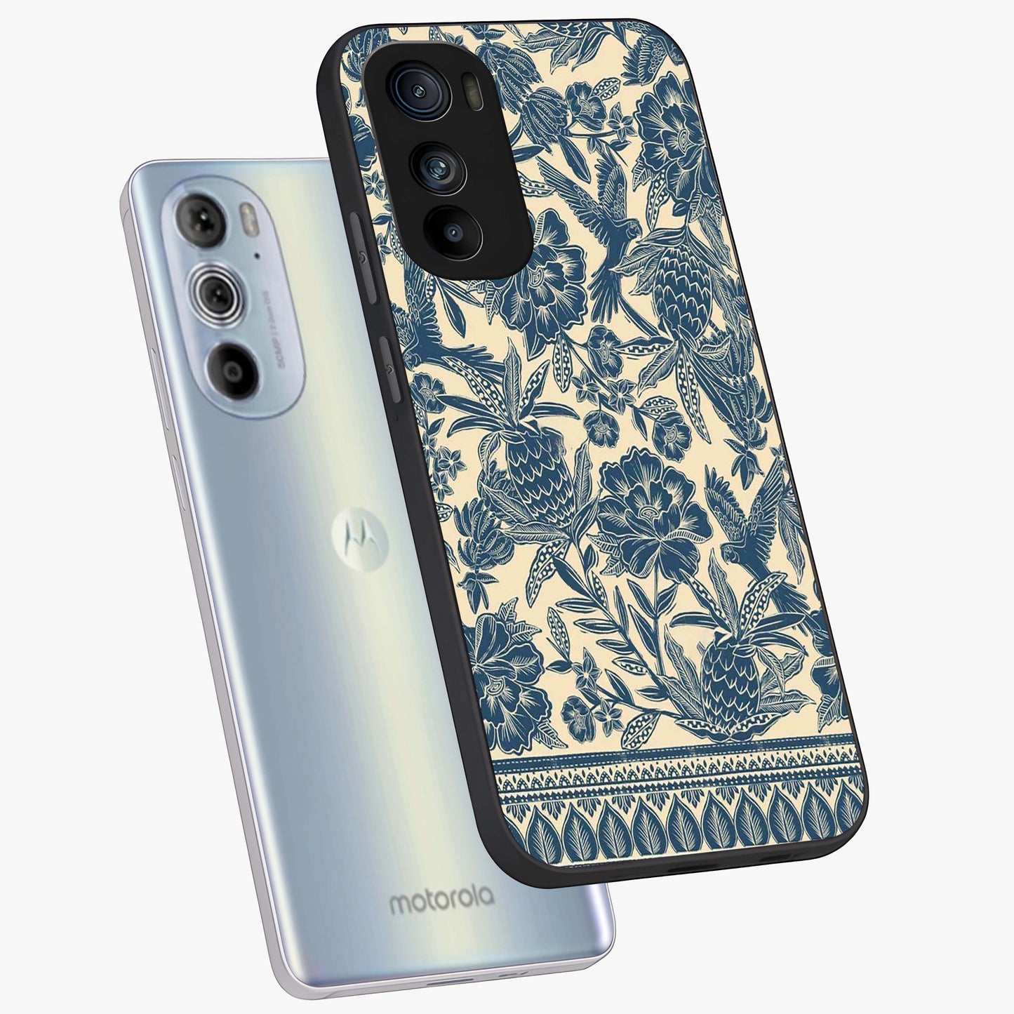 Heirloom Wild Bloom Glass Case displayed in angled mockup highlighting botanical bloom design with classic aesthetic style.