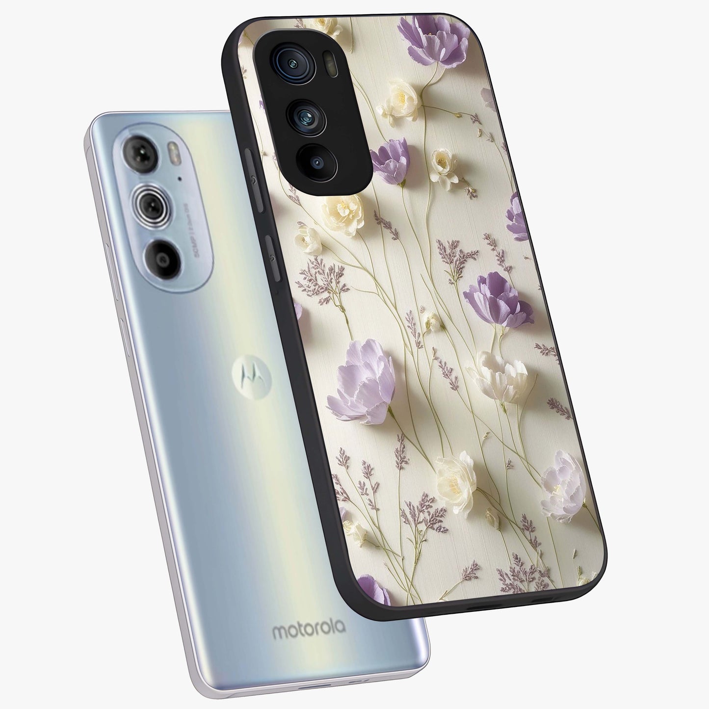Lilac Breeze Harmony Glass Case displayed in angled mockup highlighting calm lilac breeze design with soothing aesthetic style.