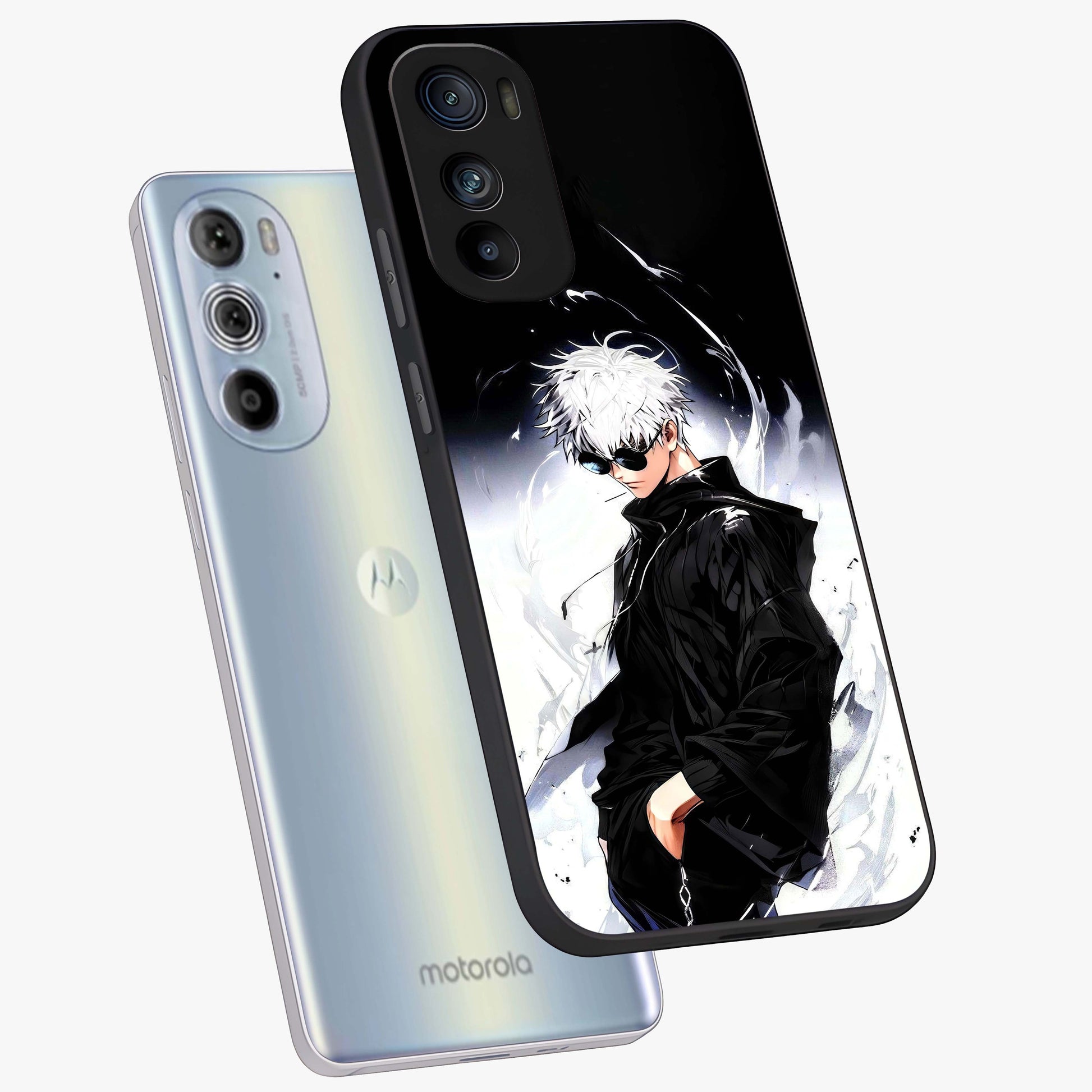 Limitless Shadow King Glass Case displayed in angled mockup highlighting dramatic dark hero design with intense aesthetic.