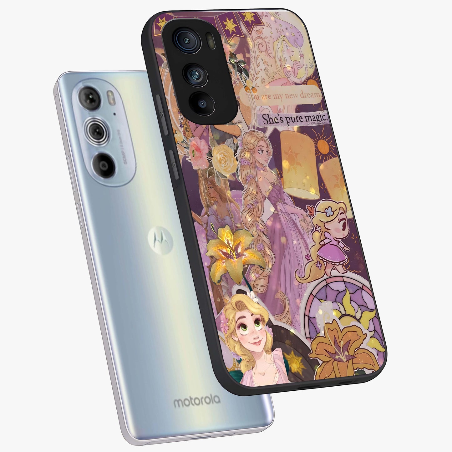 Magical Tangled Dream Glass Case displayed in angled mockup highlighting whimsical fantasy design with magical aesthetic.