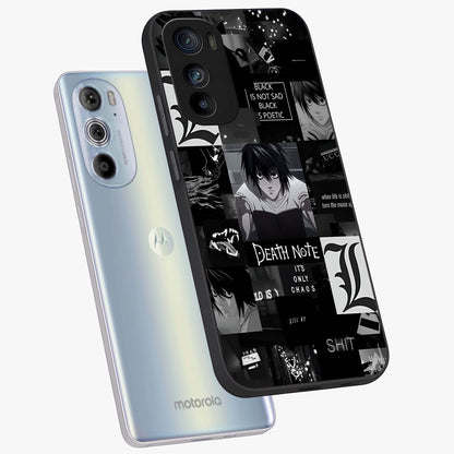 Midnight Chaos Mind Glass Case displayed in angled mockup highlighting chaotic artistic design with dramatic midnight aesthetic.