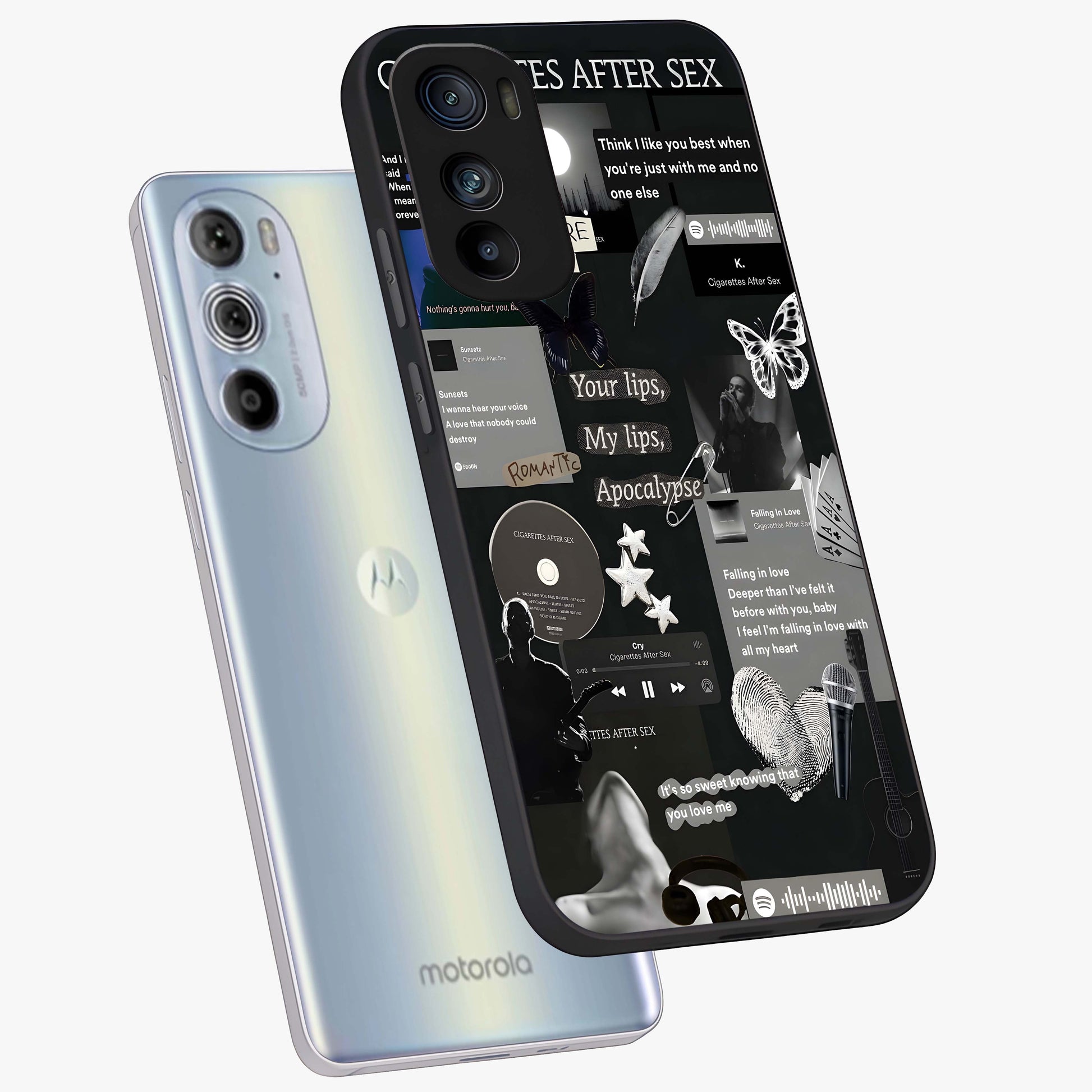 Midnight Love Echo Glass Case displayed in angled mockup highlighting elegant love inspired design with deep aesthetic style.