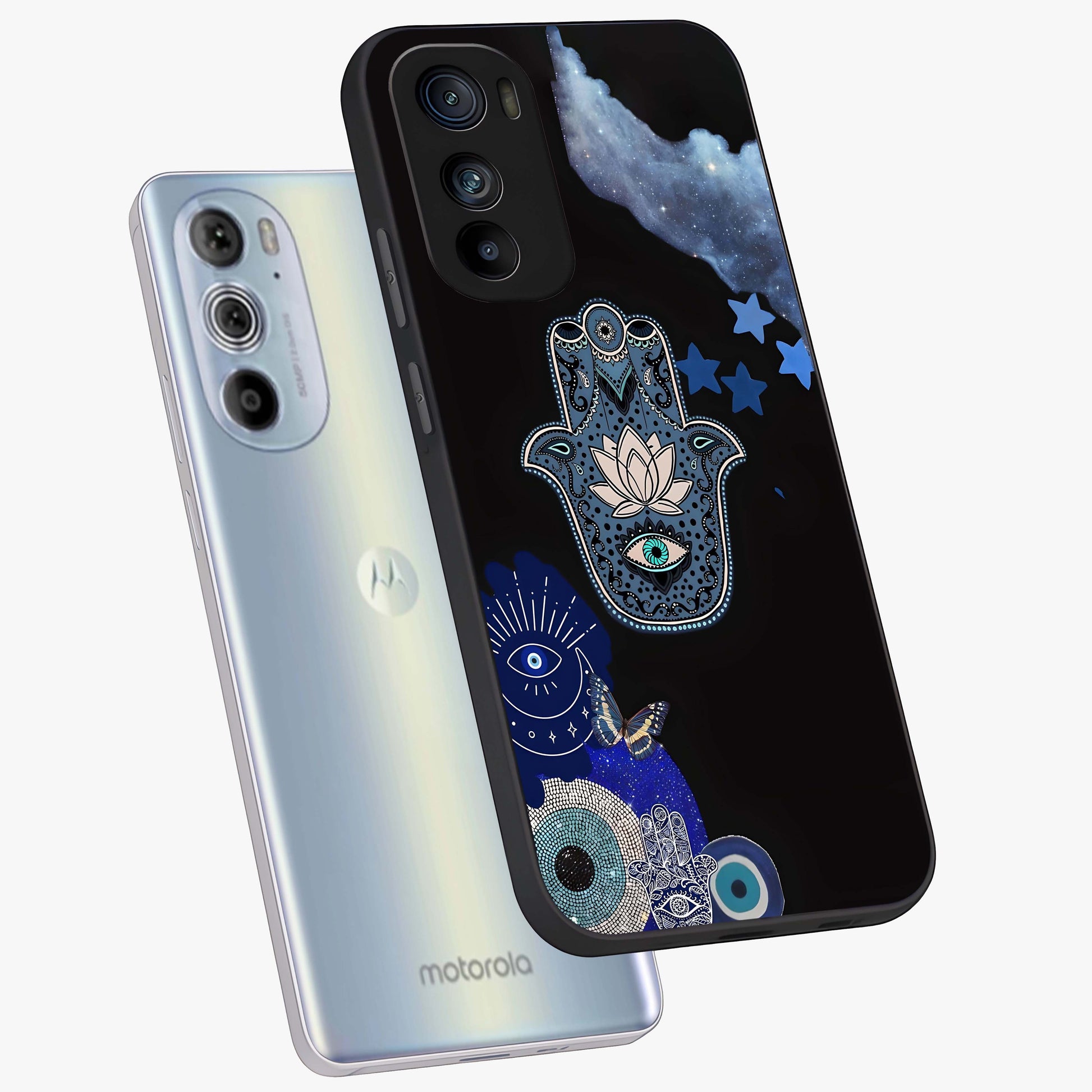 Mystic Hand Aura Glass Case displayed in angled mockup highlighting magical aura design with spiritual aesthetic style.