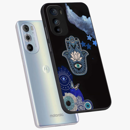 Mystic Hand Aura Glass Case displayed in angled mockup highlighting magical aura design with spiritual aesthetic style.