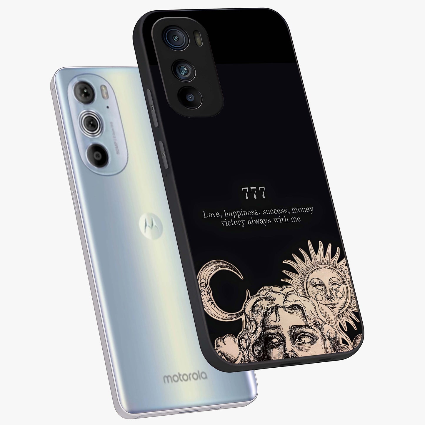 Mystic Victory Aura Glass Case displayed in angled mockup highlighting energetic aura design with bold mystical aesthetic.