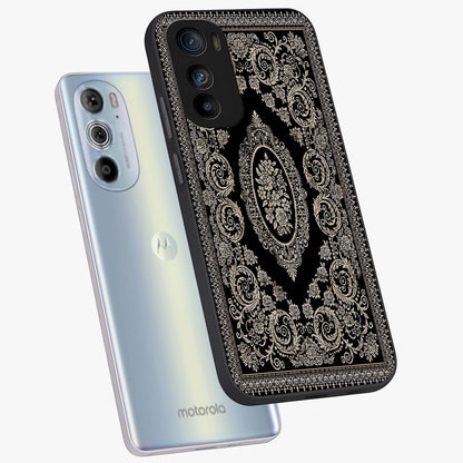 Noir Bloom Elegance Glass Case displayed in angled mockup highlighting refined flower design with stylish noir aesthetic.