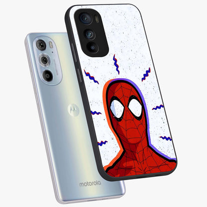 Omg Spiderman Glass Case displayed in angled mockup highlighting dynamic hero illustration with action comic aesthetic.