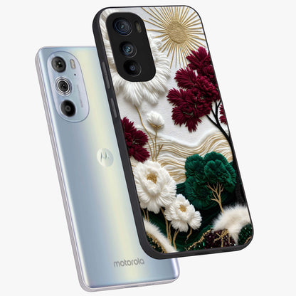 Radiant Bloom Elegance Glass Case displayed in angled mockup highlighting graceful floral design with radiant aesthetic style.