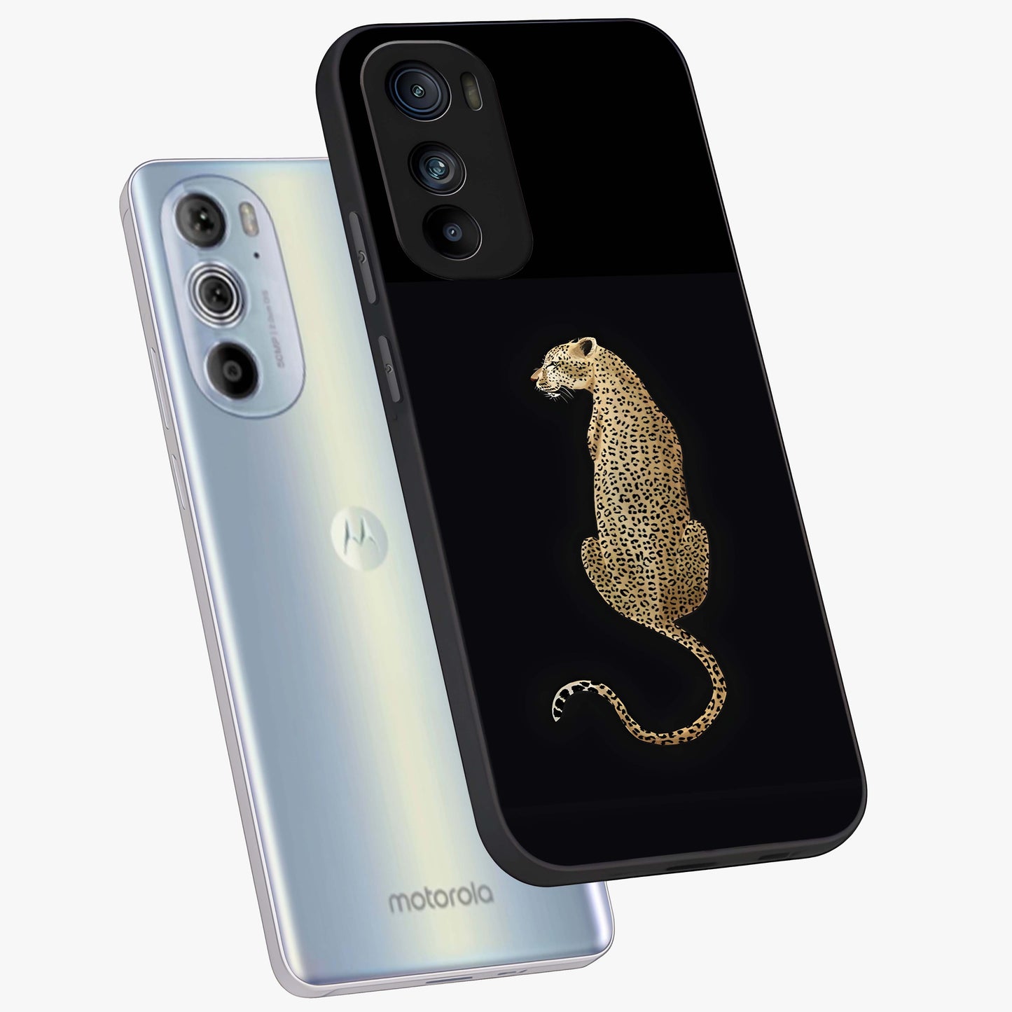 Regal Leopard Glass Case displayed in angled mockup highlighting powerful animal illustration with stylish wild aesthetic.