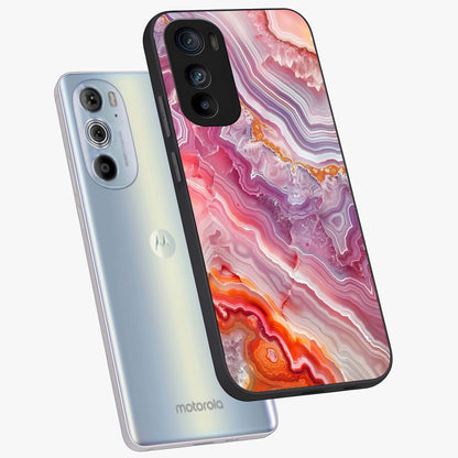 Rose Quartz Marble Glass Case displayed in angled mockup highlighting elegant marble pattern with soft aesthetic style.